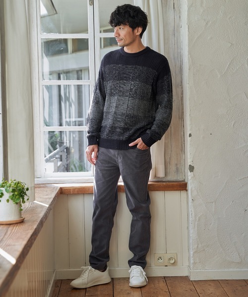 ikka(イッカ)の「メランジグラデーションニット(ニット/セーター・メンズ・ブラック/ネイビー/グレー・XL/L/M/S)」の6枚目の写真