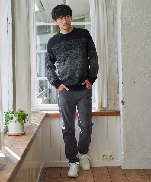 ikka(イッカ)の「メランジグラデーションニット(ニット/セーター・メンズ・ブラック/ネイビー/グレー・XL/L/M/S)」の8枚目の写真