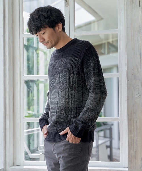 ikka(イッカ)の「メランジグラデーションニット(ニット/セーター・メンズ・ブラック/ネイビー/グレー・XL/L/M/S)」の10枚目の写真