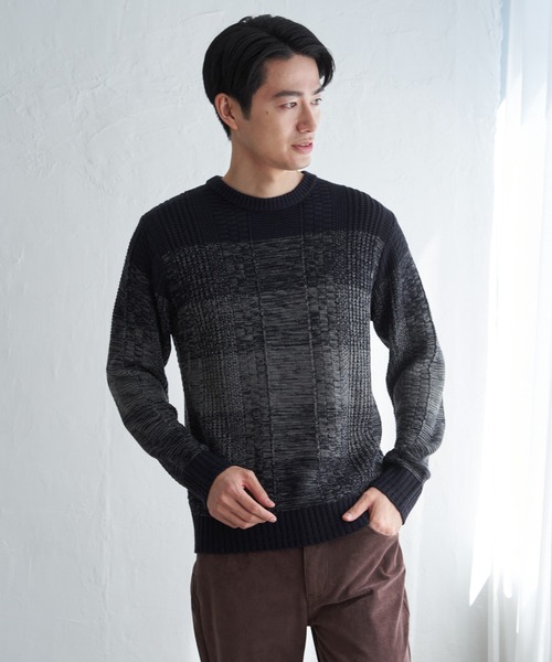 ikka(イッカ)の「メランジグラデーションニット(ニット/セーター・メンズ・ブラック/ネイビー/グレー・XL/L/M/S)」の13枚目の写真