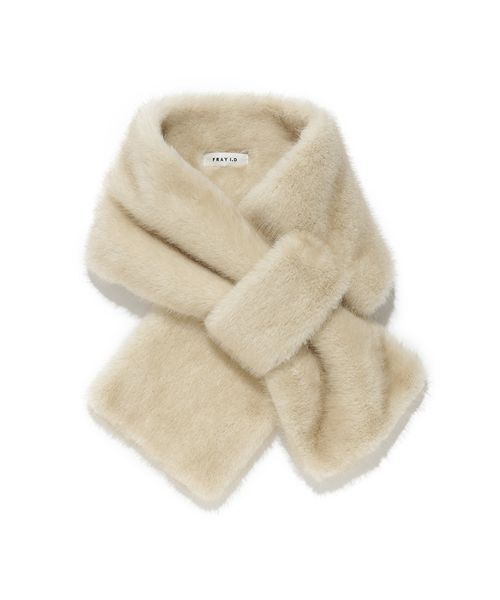 FRAY I.D(フレイアイディー)の「ファーティペット(ストール/ショール・レディース・ブラウン/アイボリー・F)」の4枚目の写真