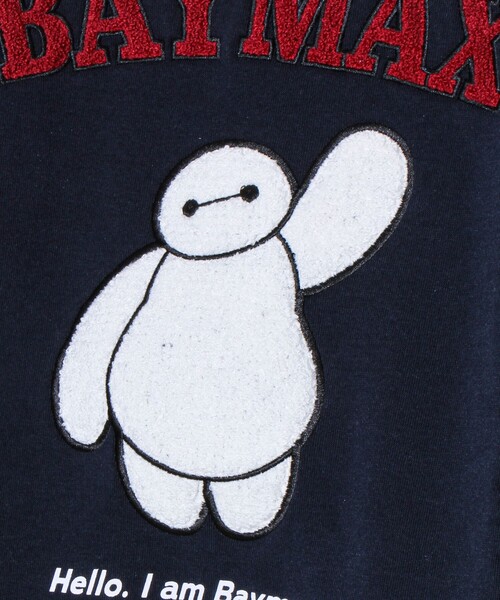 GLOSTER（グロスター）の「【ミッキー＆ベイマックス】UNISEX サガラ刺繍 裏起毛スウェット（スウェット・メンズ・ライトグレー/ブラック/ネイビー/オフホワイト・M/L/XL）」の6枚目の写真