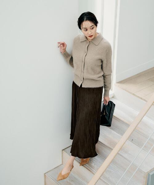 セール】【シワ知らず/ウエストゴム】スエード風プリーツスカート