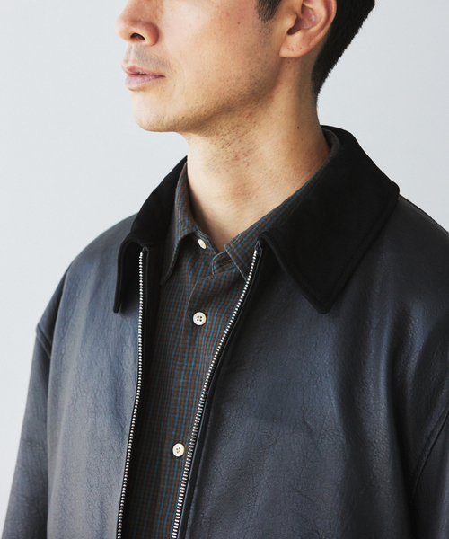 EDIFICE（エディフィス）の「LA BOUCLE (ラブークル) LAMB LEATHER FLIGHT ジャケット（ライダースジャケット・メンズ・ブラウン系その他/ブラック・3/2）」の11枚目の写真