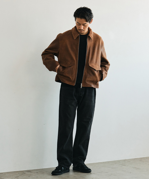 EDIFICE（エディフィス）の「LA BOUCLE (ラブークル) LAMB LEATHER FLIGHT ジャケット（ライダースジャケット・メンズ・ブラウン系その他/ブラック・3/2）」の16枚目の写真