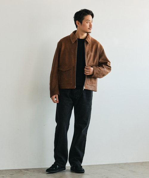 EDIFICE（エディフィス）の「LA BOUCLE (ラブークル) LAMB LEATHER FLIGHT ジャケット（ライダースジャケット・メンズ・ブラウン系その他/ブラック・3/2）」の17枚目の写真