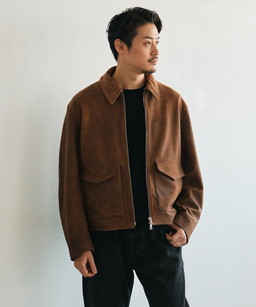 EDIFICE（エディフィス）の「LA BOUCLE (ラブークル) LAMB LEATHER FLIGHT ジャケット（ライダースジャケット・メンズ・ブラウン系その他/ブラック・3/2）」の18枚目の写真