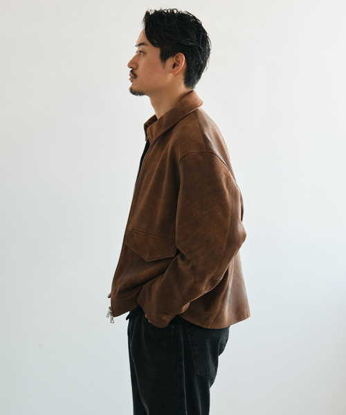 EDIFICE（エディフィス）の「LA BOUCLE (ラブークル) LAMB LEATHER FLIGHT ジャケット（ライダースジャケット・メンズ・ブラウン系その他/ブラック・3/2）」の20枚目の写真