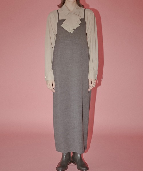 LE CIEL BLEU(ルシェルブルー)の「ストレートラインミニマリストジャンパードレス / Straight-line Minimalist Jumper Dress(ワンピース・レディース・チャコールグレー・38/36)」の5枚目の写真