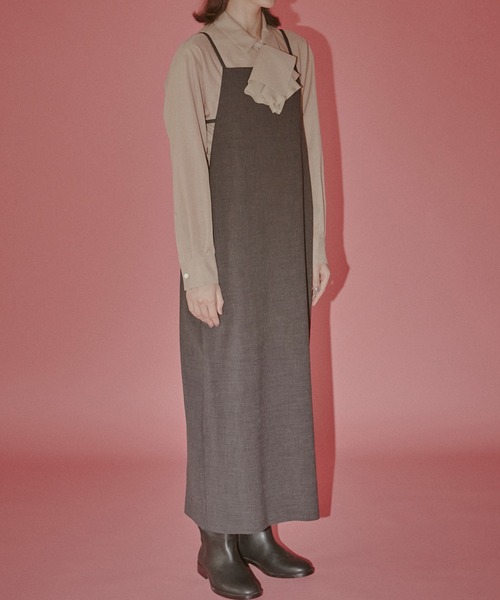 LE CIEL BLEU(ルシェルブルー)の「ストレートラインミニマリストジャンパードレス / Straight-line Minimalist Jumper Dress(ワンピース・レディース・チャコールグレー・38/36)」の3枚目の写真