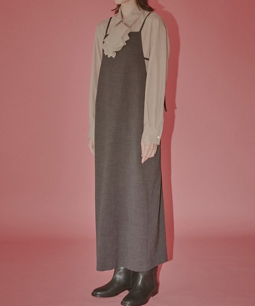 LE CIEL BLEU(ルシェルブルー)の「ストレートラインミニマリストジャンパードレス / Straight-line Minimalist Jumper Dress(ワンピース・レディース・チャコールグレー・38/36)」の4枚目の写真