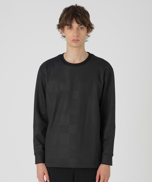 BLACK lab.】エンボスシャドーチェックカットソー（Tシャツ/カットソー