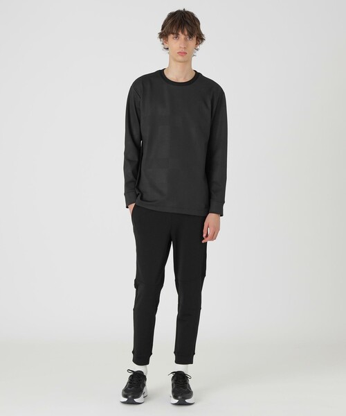 BLACK lab.】エンボスシャドーチェックカットソー（Tシャツ/カットソー