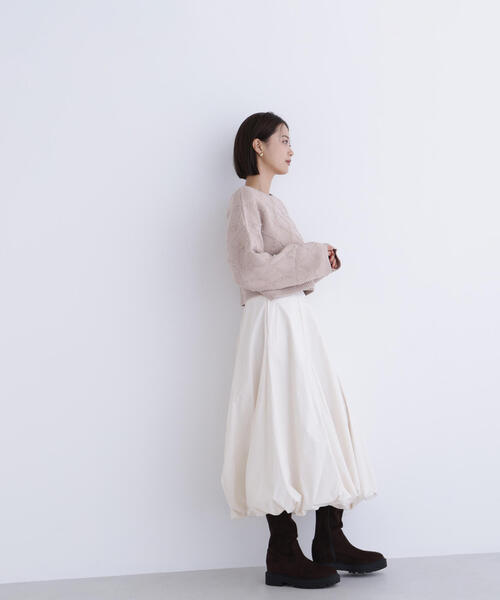 NATURAL BEAUTY BASIC(ナチュラルビューティーベーシック)の「◇ダイヤ柄クロップドニット(ニット/セーター・レディース・ベージュ/ピンク/イエロー・FREE)」の8枚目の写真