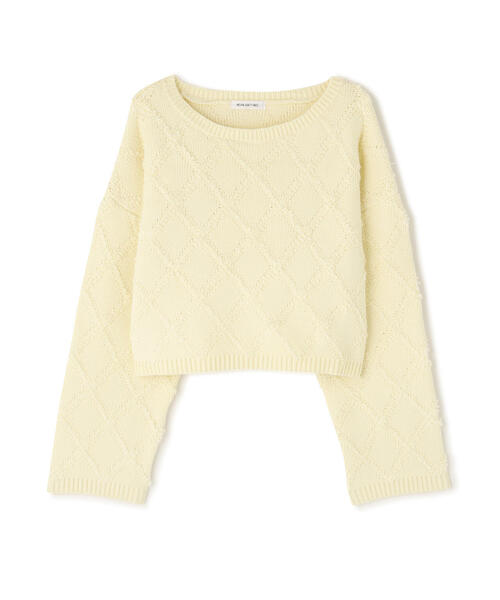 NATURAL BEAUTY BASIC(ナチュラルビューティーベーシック)の「◇ダイヤ柄クロップドニット(ニット/セーター・レディース・ベージュ/ピンク/イエロー・FREE)」の15枚目の写真