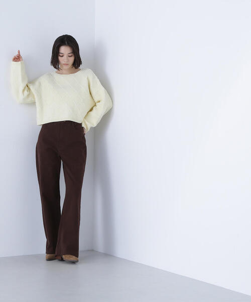 NATURAL BEAUTY BASIC(ナチュラルビューティーベーシック)の「◇ダイヤ柄クロップドニット(ニット/セーター・レディース・ベージュ/ピンク/イエロー・FREE)」の16枚目の写真