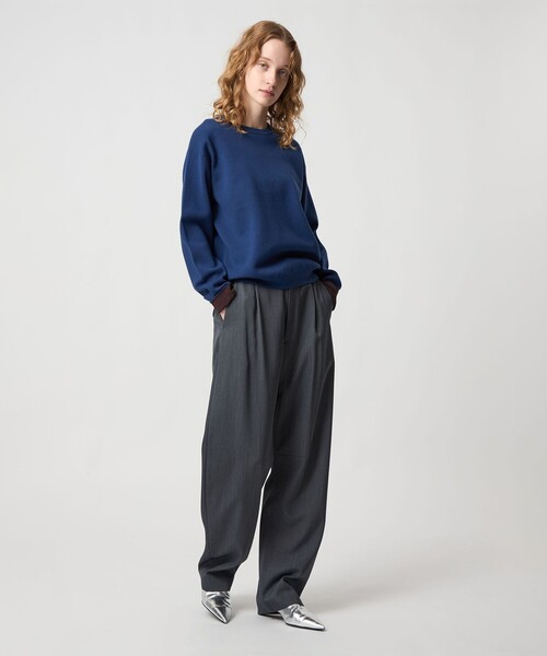 6 ROKU コットンウール クルーネック ニット LT.BLUE 6（ロク）の「＜6(ROKU)＞コットンウール クルーネック ニット