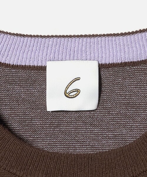 6（ロク）の「＜6(ROKU)＞コットンウール ミラノリブ クルーネック プルオーバーニット（ニット/セーター・レディース・コバルトブルー/ダークグレー/ダークブラウン・FREE）」の22枚目の写真