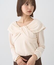 【2025AW】リボンライクドレーププルオーバー