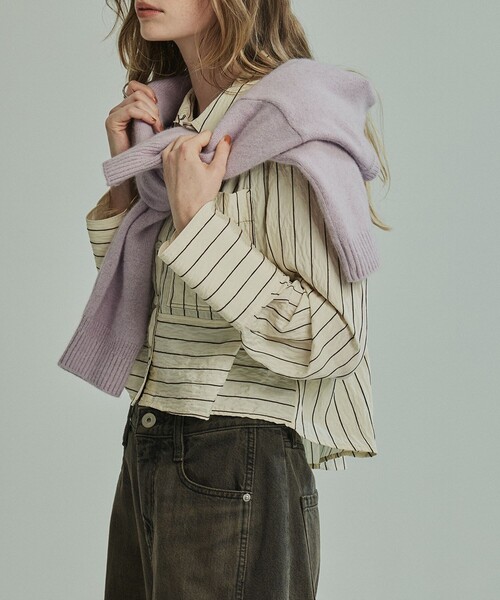 PUBLIC TOKYO（パブリックトウキョウ）の「FOXコンフォートクルーネックニット（ニット/セーター・レディース・ラベンダー/モカ/ライトグレー・FREE）」の21枚目の写真