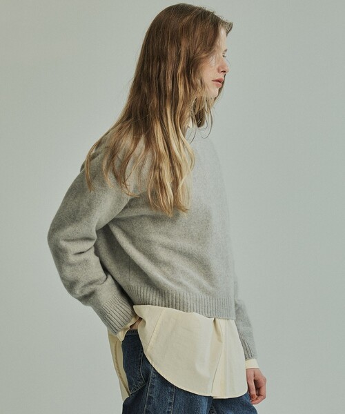 PUBLIC TOKYO(パブリックトウキョウ)の「FOXコンフォートクルーネックニット(ニット/セーター・レディース・ラベンダー/モカ/ライトグレー・FREE)」の17枚目の写真