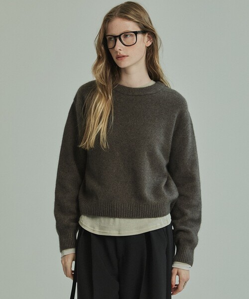 PUBLIC TOKYO(パブリックトウキョウ)の「FOXコンフォートクルーネックニット(ニット/セーター・レディース・ラベンダー/モカ/ライトグレー・FREE)」の18枚目の写真