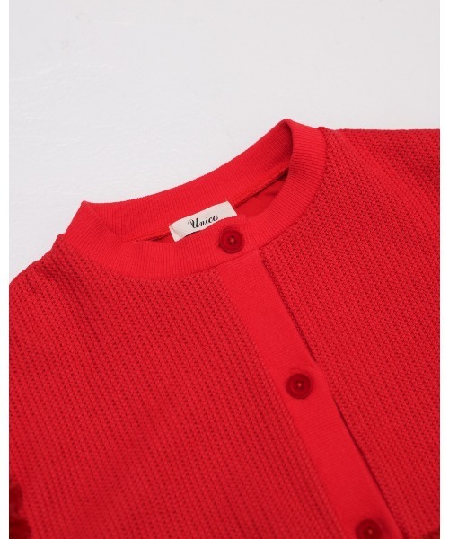 unica(ユニカ)の「もこもこニットカーディガン(カーディガン/ボレロ・レディース・レッド/ブラック/オフホワイト・F)」の21枚目の写真