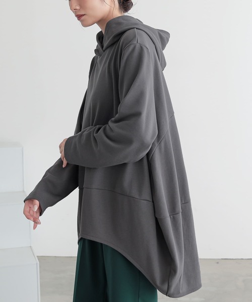 n'OrLABEL（ノアールレーベル）の「『ミニ裏毛コクーンパーカー』（パーカー・レディース・グレー/ブルー/ブラック・FREE）」の3枚目の写真