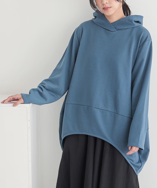 n'OrLABEL（ノアールレーベル）の「『ミニ裏毛コクーンパーカー』（パーカー・レディース・グレー/ブルー/ブラック・FREE）」の6枚目の写真