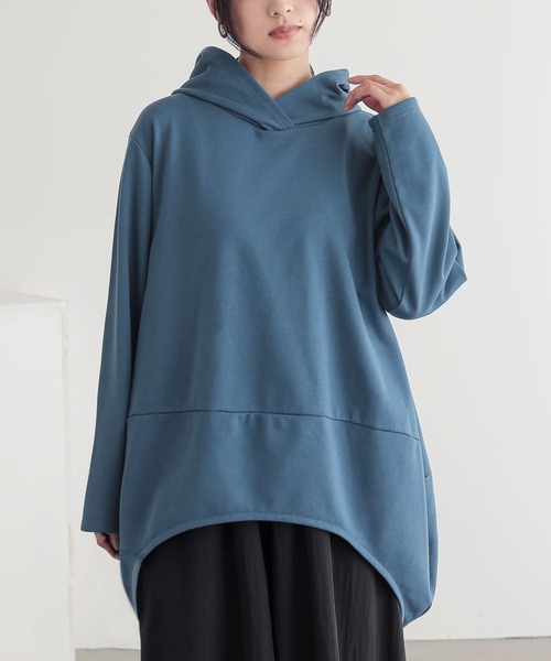 n'OrLABEL（ノアールレーベル）の「『ミニ裏毛コクーンパーカー』（パーカー・レディース・グレー/ブルー/ブラック・FREE）」の5枚目の写真