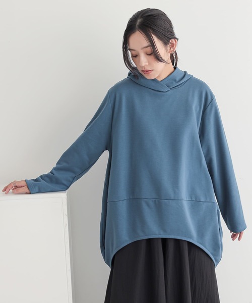 n'OrLABEL（ノアールレーベル）の「『ミニ裏毛コクーンパーカー』（パーカー・レディース・グレー/ブルー/ブラック・FREE）」の7枚目の写真