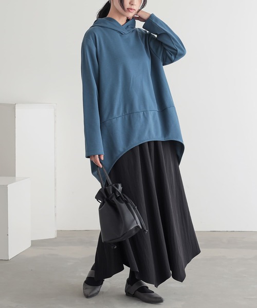 n'OrLABEL（ノアールレーベル）の「『ミニ裏毛コクーンパーカー』（パーカー・レディース・グレー/ブルー/ブラック・FREE）」の9枚目の写真