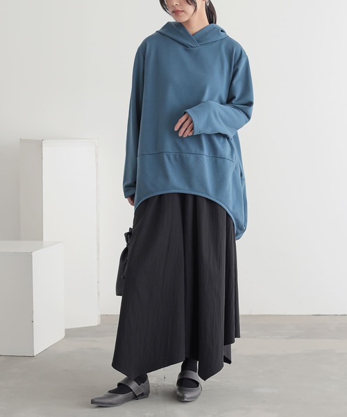 n'OrLABEL（ノアールレーベル）の「『ミニ裏毛コクーンパーカー』（パーカー・レディース・グレー/ブルー/ブラック・FREE）」の10枚目の写真