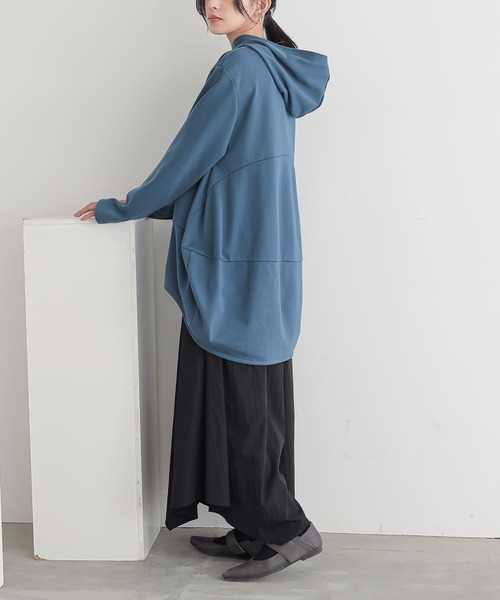 n'OrLABEL（ノアールレーベル）の「『ミニ裏毛コクーンパーカー』（パーカー・レディース・グレー/ブルー/ブラック・FREE）」の12枚目の写真