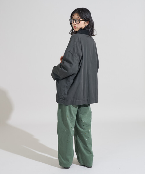 FREAK'S STORE(フリークスストア)の「ペイント加工 ベーカーパンツ<セットアップ対応>(スラックス・レディース・オリーブ/ブルー・フリ-)」の7枚目の写真