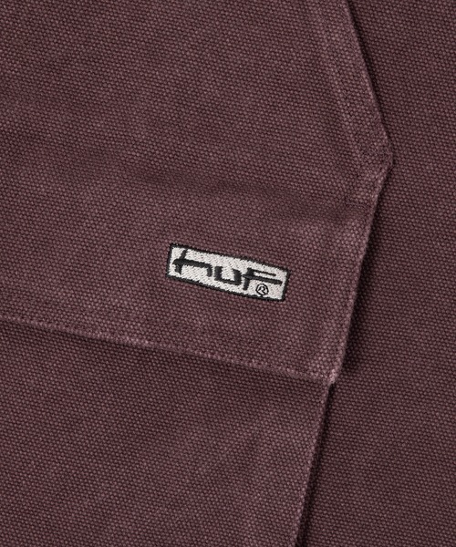 HUF(ハフ)の「STRETCH LOGO CANVAS WORK JACKET(ブルゾン・メンズ・ワインレッド/チャコールグレー・S/M/L/XL)」の16枚目の写真