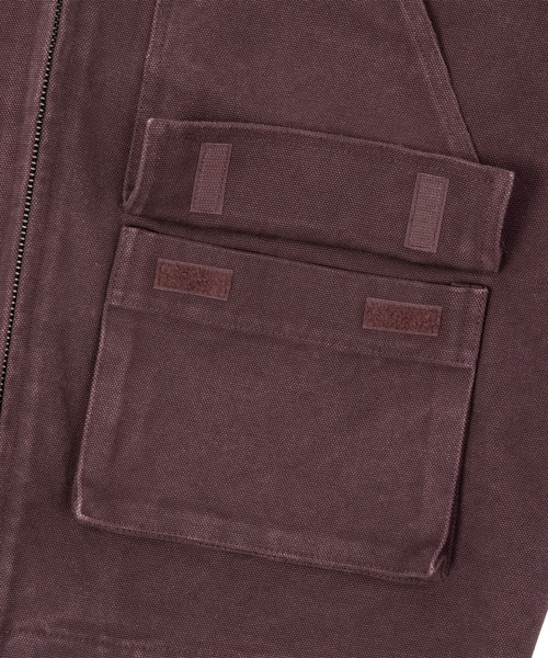 HUF(ハフ)の「STRETCH LOGO CANVAS WORK JACKET(ブルゾン・メンズ・ワインレッド/チャコールグレー・S/M/L/XL)」の14枚目の写真