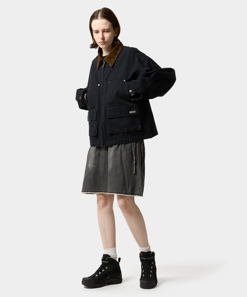 HUF(ハフ)の「STRETCH LOGO CANVAS WORK JACKET(ブルゾン・メンズ・ワインレッド/チャコールグレー・S/M/L/XL)」の5枚目の写真