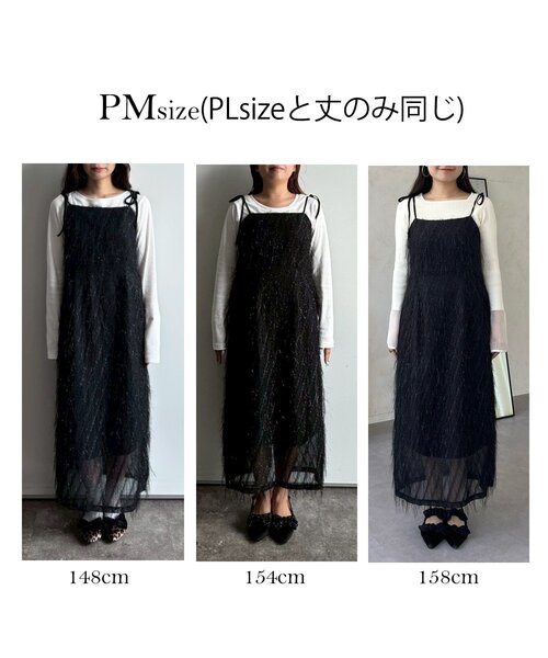 prose verse(プロズヴェール)の「ラメフリンジキャミワンピース(ワンピース・レディース・ブラック・LARGE/MEDIUM/PL/PM)」の4枚目の写真