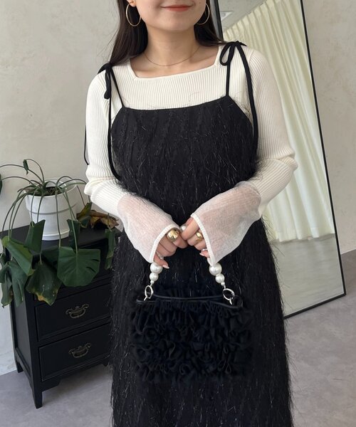 prose verse(プロズヴェール)の「ラメフリンジキャミワンピース(ワンピース・レディース・ブラック・LARGE/MEDIUM/PL/PM)」の15枚目の写真