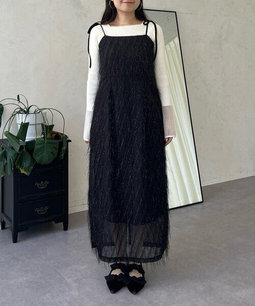 prose verse(プロズヴェール)の「ラメフリンジキャミワンピース(ワンピース・レディース・ブラック・LARGE/MEDIUM/PL/PM)」の16枚目の写真