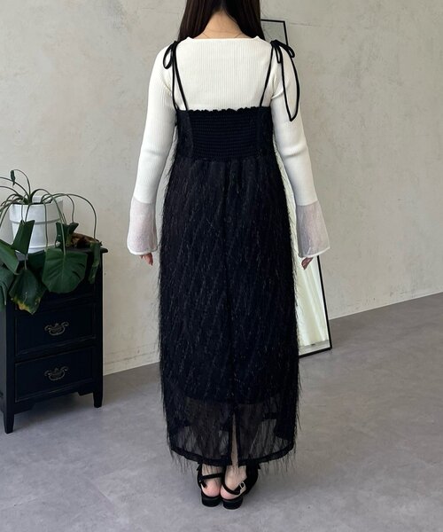 prose verse(プロズヴェール)の「ラメフリンジキャミワンピース(ワンピース・レディース・ブラック・LARGE/MEDIUM/PL/PM)」の18枚目の写真