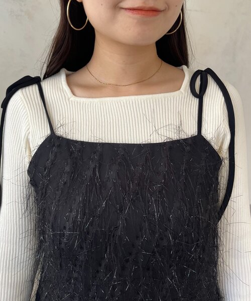prose verse(プロズヴェール)の「ラメフリンジキャミワンピース(ワンピース・レディース・ブラック・LARGE/MEDIUM/PL/PM)」の19枚目の写真