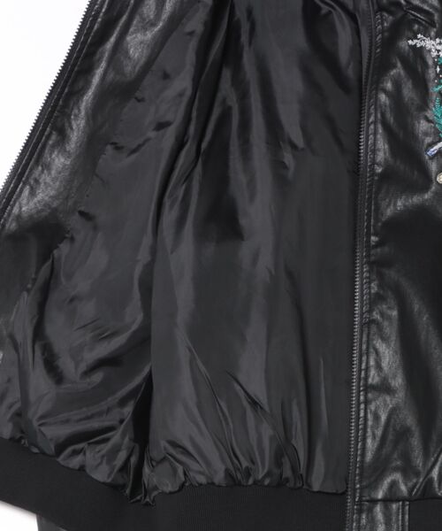 セール】ScoLar(スカラー) スカラーとキノコ刺繍 合皮ブルゾン