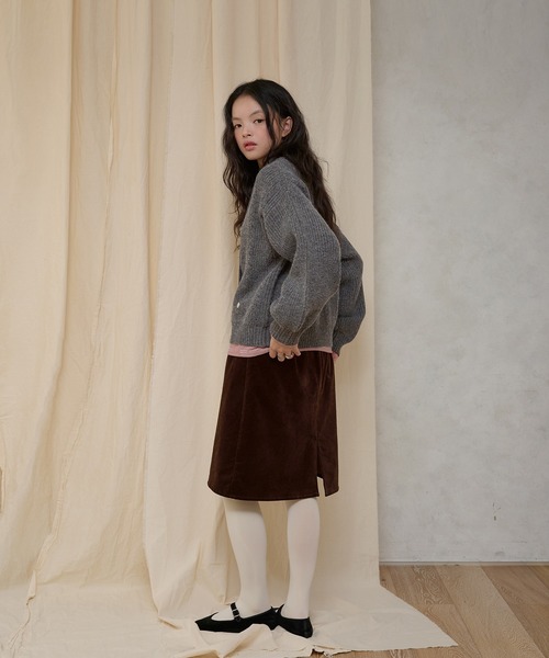 MUHET(ミュエータ)の「jacquard crew neck cardigan & choker set / 紐付きジャガードクルーネックカーディガン(カーディガン/ボレロ・レディース・チャコールグレー/アイボリー・FREE)」の20枚目の写真