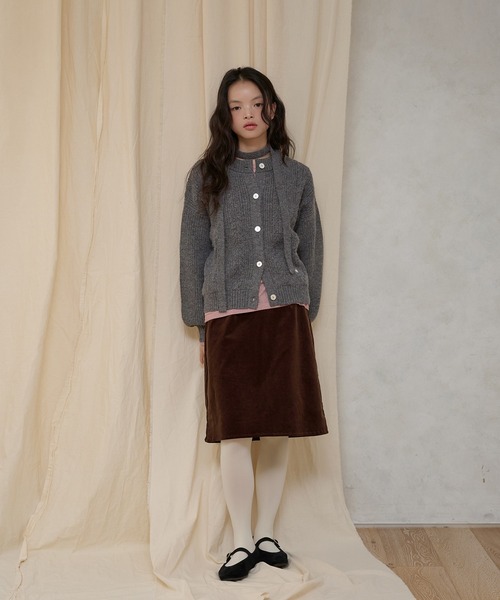 MUHET(ミュエータ)の「jacquard crew neck cardigan & choker set / 紐付きジャガードクルーネックカーディガン(カーディガン/ボレロ・レディース・チャコールグレー/アイボリー・FREE)」の18枚目の写真