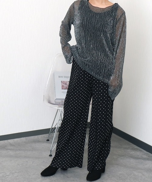 libelle more（リベル モア）の「セルフカット裏起毛BOXプリーツパンツ（その他パンツ・レディース・ブラック/ブラウン/ネイビー・M/L）」の9枚目の写真