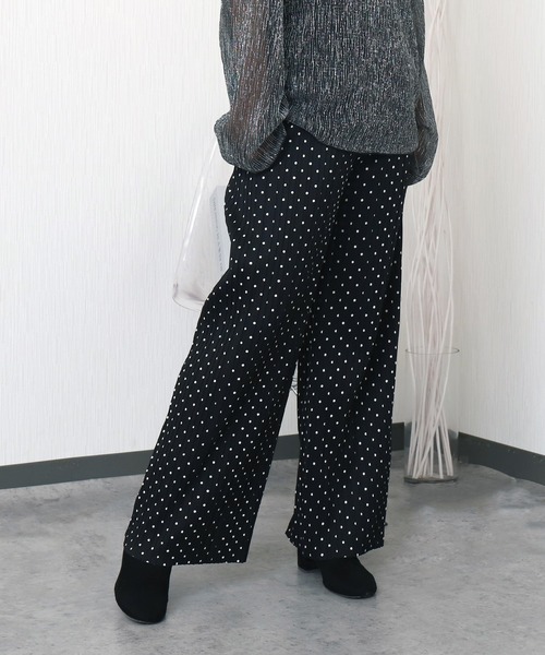 libelle more（リベル モア）の「セルフカット裏起毛BOXプリーツパンツ（その他パンツ・レディース・ブラック/ブラウン/ネイビー・M/L）」の4枚目の写真