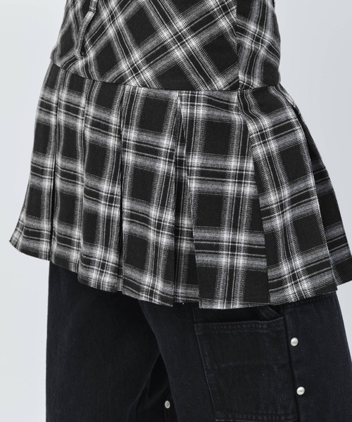 atmos pink（アトモスピンク）の「atmos pink Plaid Mini Skirt / アトモス ピンク プレイド ミニスカート（スカート・レディース・オレンジ/グリーン/ブラック・S/M）」の7枚目の写真