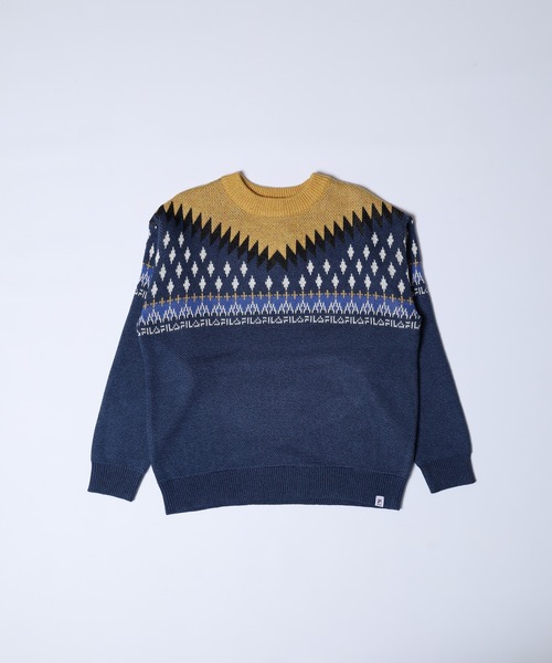FILA（フィラ）の「FILA ノルディックセーター（ニット/セーター・レディース・杢グレー/ネイビー・FREE）」の14枚目の写真